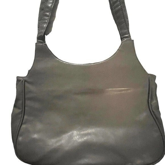 Tandem of California Vintage Tan-Sacs Grey Leather Purse Shoulder Bag - Picture 4 of 11